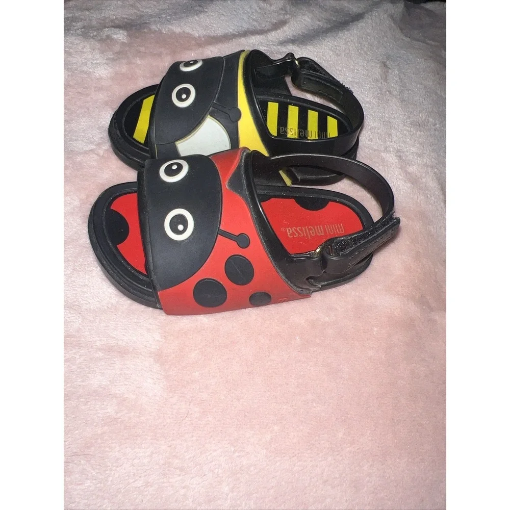 Mini Melissa Ladybug And Bumble Bee Sandals Size 6